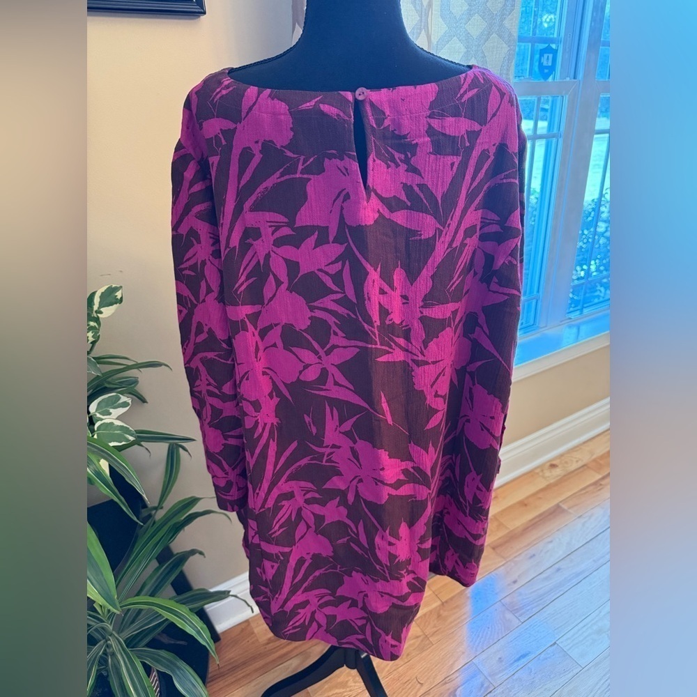 Soft Surroundings Women’s Oceo Gauze Tunic Top Tropical Fuchsia Pink Size 3X NWT - Picture 5 of 16